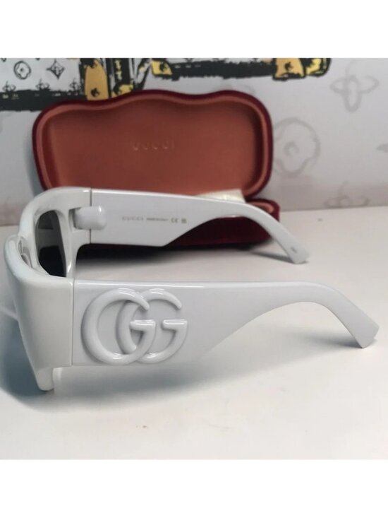New Authentic  Gucci GG1545S 003 – Light Grey Oversized Square Sunglasses ✨ main image 8
